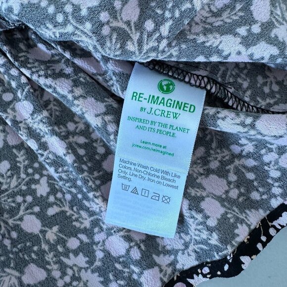 J Crew Puff Sleeve Drapey Crepe Top Small Fall Garden Floral - Picture 8 of 11